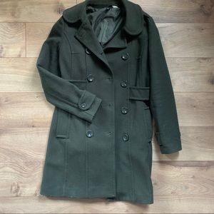 Wool olive green pea coat